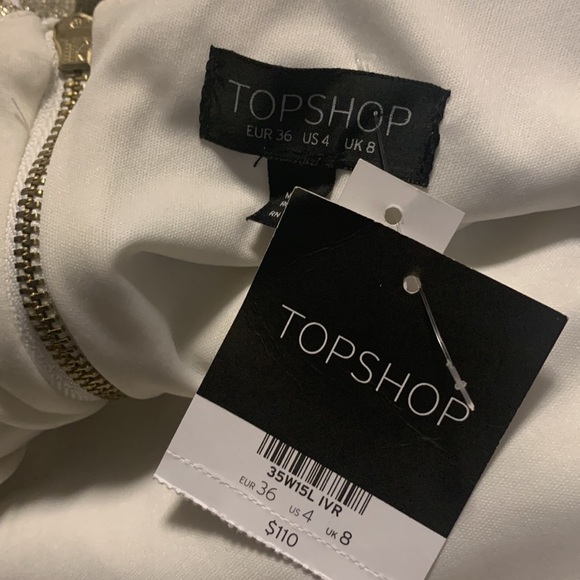 Topshop Gold Sparkle Tinsel One Shoulder Dress - Picture 4 of 5